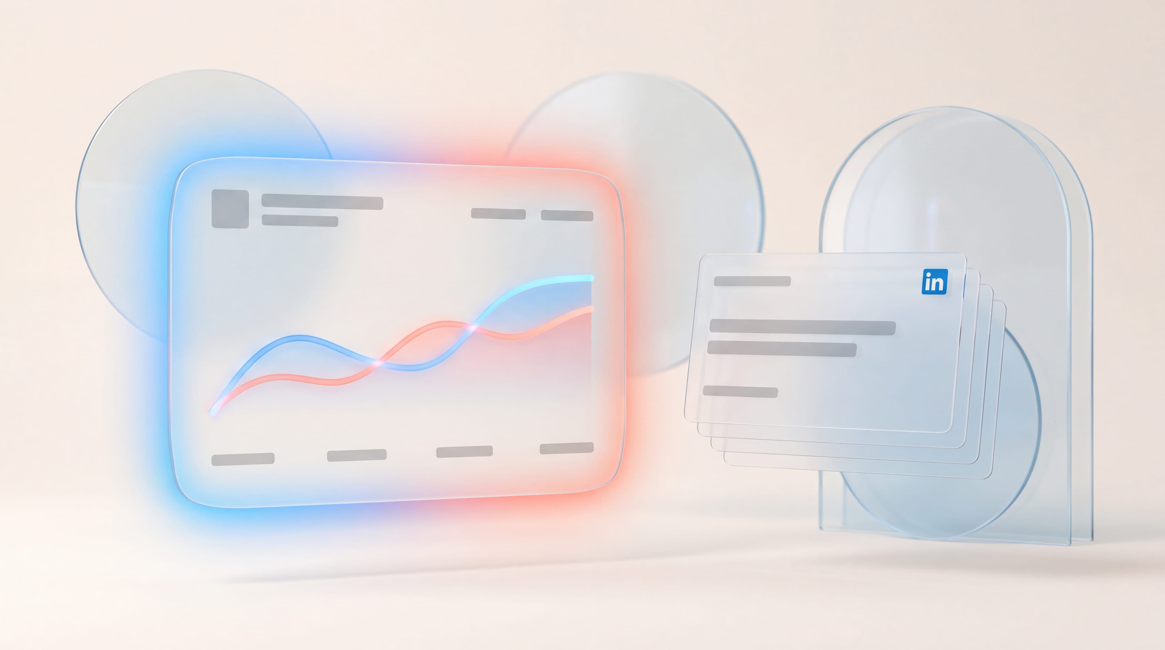 Outbound lead generation for B2B SaaS: a flattening signup curve beside a short glass list of named target accounts