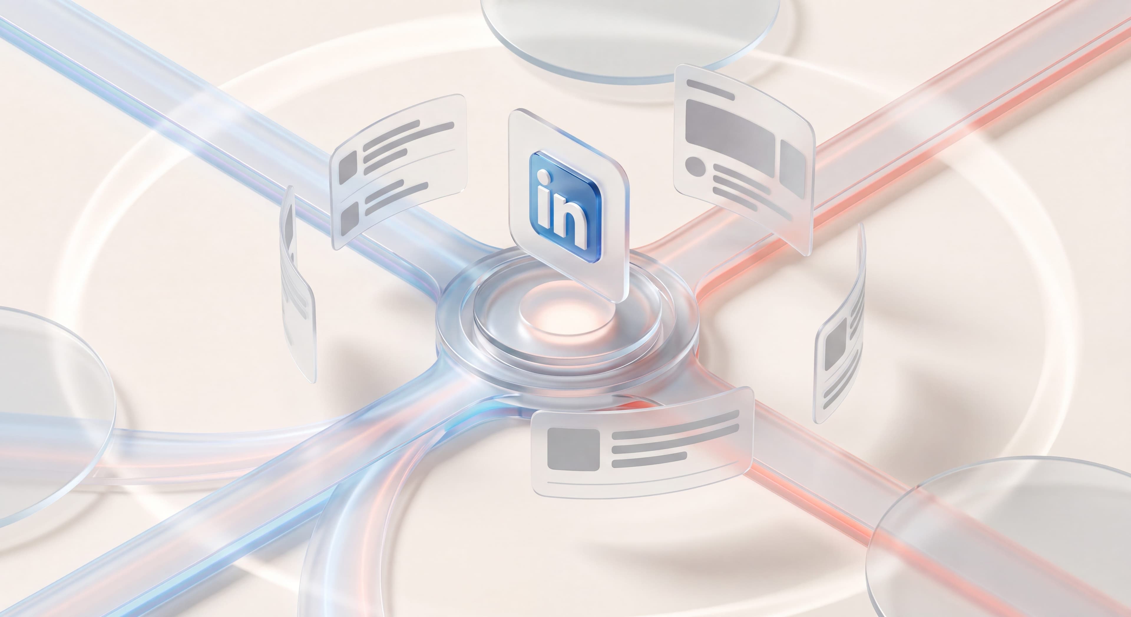 Multiple marketing channels converging into one engine, illustrating cross-channel lead generation for B2B