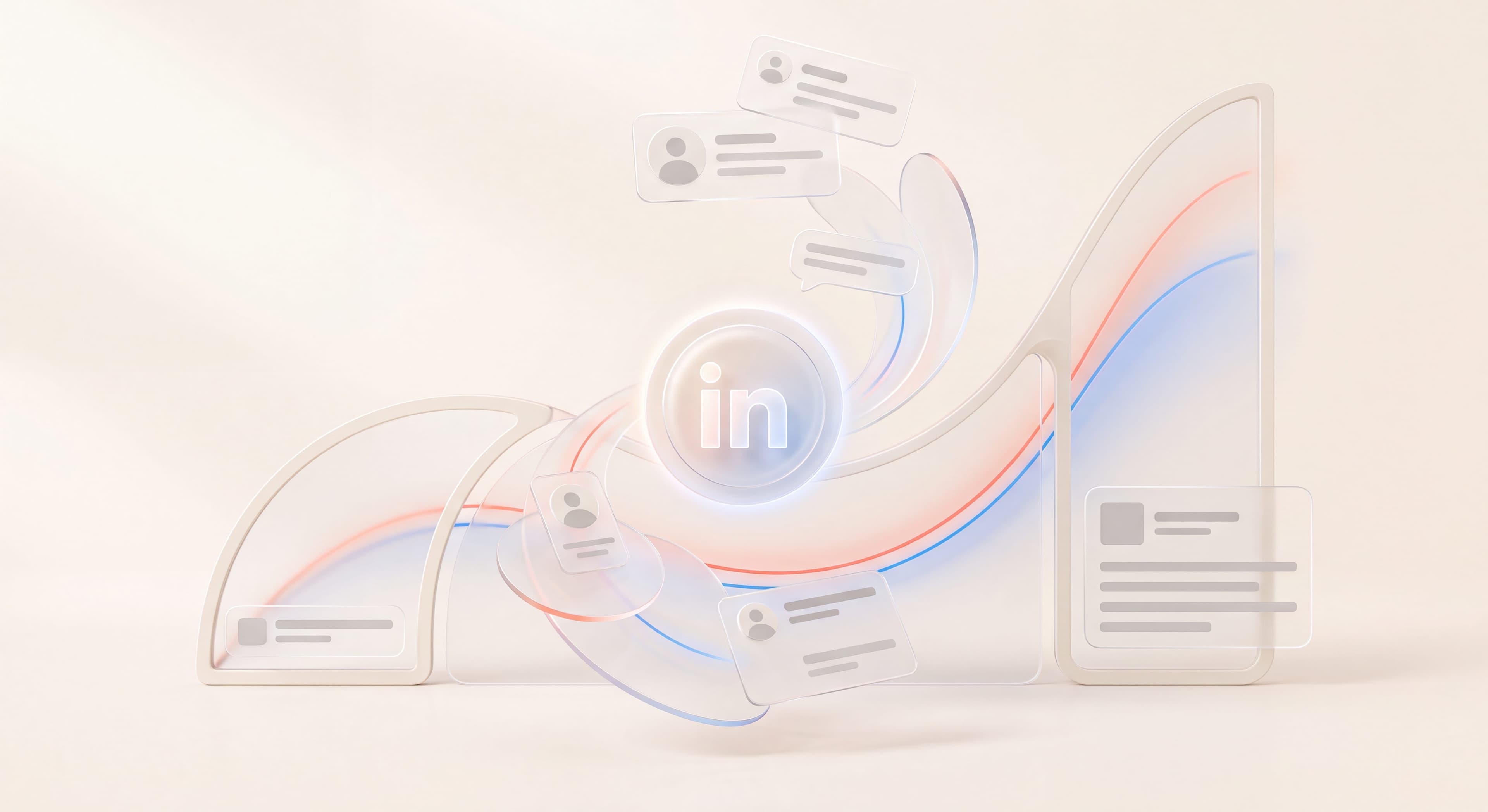 A magnet drawing qualified B2B buyer profiles toward a LinkedIn logo, illustrating how to get inbound leads
