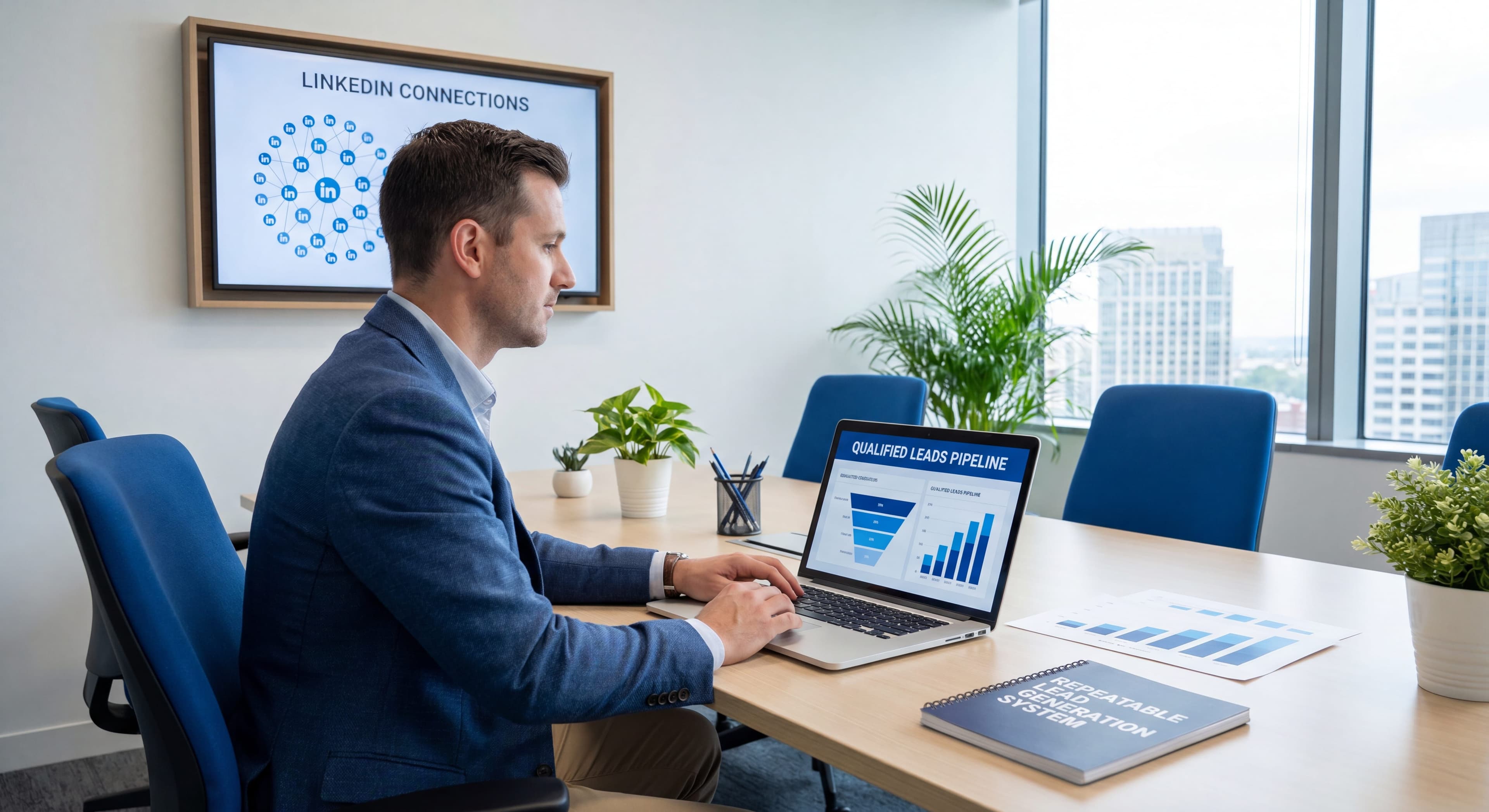 B2B sales workspace showing a qualified leads pipeline dashboard, illustrating how to generate leads in sales